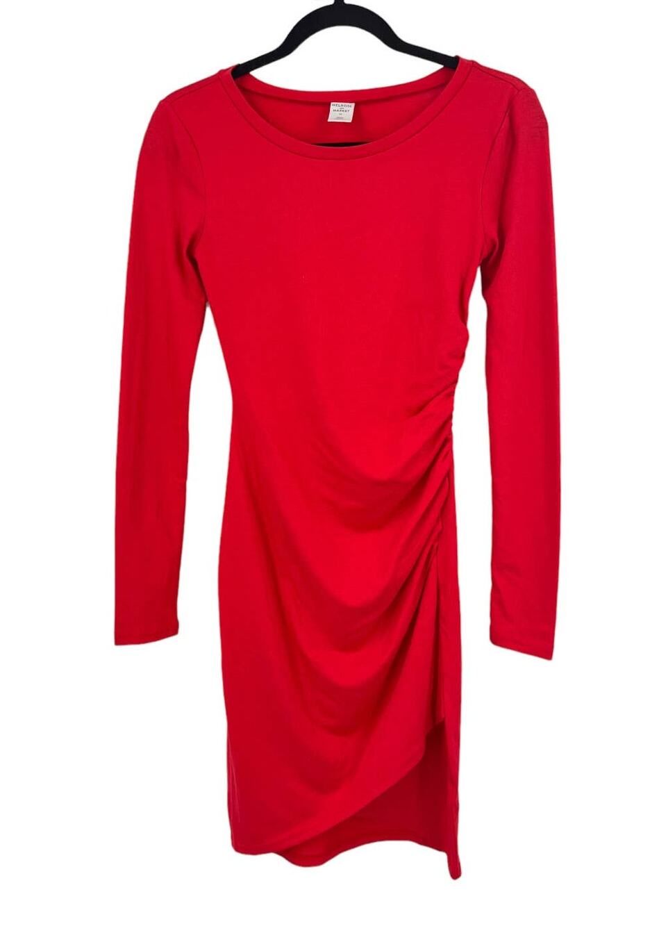 Melrose and Market dress long sleeve side ruched red X-Small XS